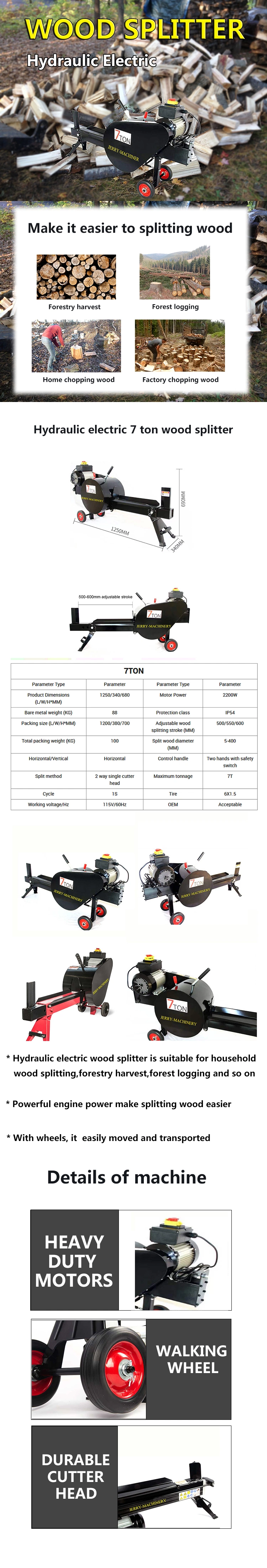 Wood Processor Log Splitter Electric Kinetic Firewood Processor Machine