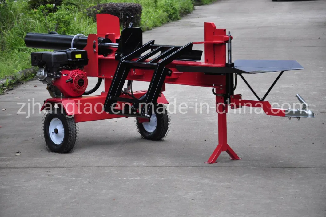 Gasoline 9HP 35ton Wood Log Splitter with Log Lift and Adjustable Cross Knife