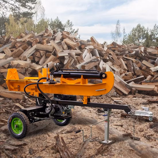 Fendeuse de bois à moteur essence et diesel avec élévateur de bûches et convoyeur